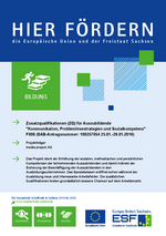 Plakat Aushang zum geförderten Vorhaben (ZQ) der media project AG