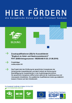Plakat Aushang zum geförderten Vorhaben (ZQ) der media project AG