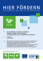 Plakat Aushang zum geförderten Vorhaben (ZQ) der media project AG