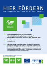 Plakat Aushang zum geförderten Vorhaben (ZQ) der media project AG