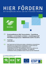 Plakat Aushang zum geförderten Vorhaben (ZQ) der media project AG