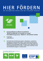 Plakat Aushang zum geförderten Vorhaben (ZQ) der media project AG